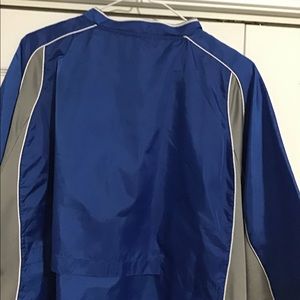 L Mizuno blue and gray coaches jacket/pullover